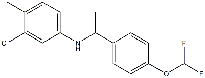 3-chloro-N-{1-[4-(difluoromethoxy)phenyl]ethyl}-4-methylaniline 化学構造式