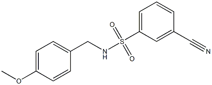 3-cyano-N-[(4-methoxyphenyl)methyl]benzene-1-sulfonamide 结构式