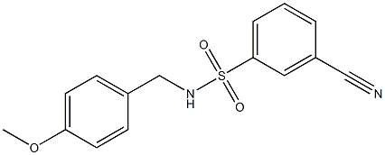 3-cyano-N-[(4-methoxyphenyl)methyl]benzene-1-sulfonamide,,结构式