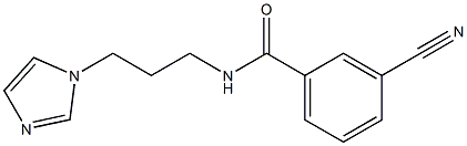3-cyano-N-[3-(1H-imidazol-1-yl)propyl]benzamide Struktur