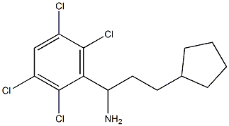3-cyclopentyl-1-(2,3,5,6-tetrachlorophenyl)propan-1-amine,,结构式