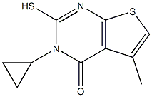 3-cyclopropyl-2-mercapto-5-methylthieno[2,3-d]pyrimidin-4(3H)-one,,结构式