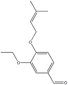 3-ethoxy-4-[(3-methylbut-2-en-1-yl)oxy]benzaldehyde 化学構造式