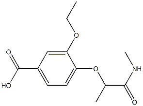 3-ethoxy-4-[1-(methylcarbamoyl)ethoxy]benzoic acid 化学構造式