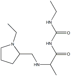 3-ethyl-1-(2-{[(1-ethylpyrrolidin-2-yl)methyl]amino}propanoyl)urea 结构式