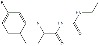 3-ethyl-1-{2-[(5-fluoro-2-methylphenyl)amino]propanoyl}urea,,结构式