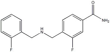 3-fluoro-4-({[(2-fluorophenyl)methyl]amino}methyl)benzamide 化学構造式