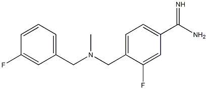 3-fluoro-4-({[(3-fluorophenyl)methyl](methyl)amino}methyl)benzene-1-carboximidamide,,结构式