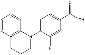 3-fluoro-4-(1,2,3,4-tetrahydroquinolin-1-yl)benzoic acid 化学構造式