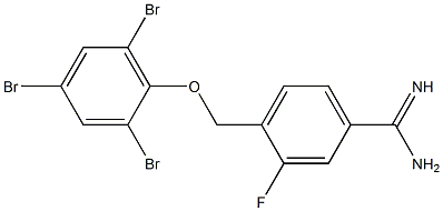 3-fluoro-4-(2,4,6-tribromophenoxymethyl)benzene-1-carboximidamide Struktur