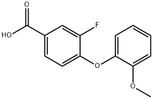 3-fluoro-4-(2-methoxyphenoxy)benzoic acid, 1021245-91-9, 结构式