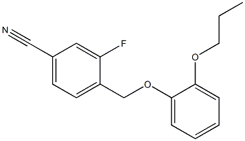 3-fluoro-4-(2-propoxyphenoxymethyl)benzonitrile Struktur