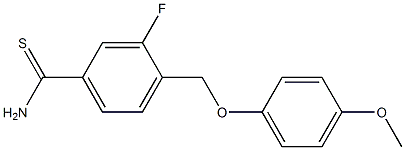 3-fluoro-4-(4-methoxyphenoxymethyl)benzene-1-carbothioamide 化学構造式