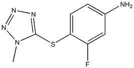 3-fluoro-4-[(1-methyl-1H-1,2,3,4-tetrazol-5-yl)sulfanyl]aniline 化学構造式