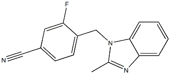 3-fluoro-4-[(2-methyl-1H-benzimidazol-1-yl)methyl]benzonitrile