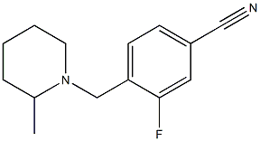 3-fluoro-4-[(2-methylpiperidin-1-yl)methyl]benzonitrile 结构式