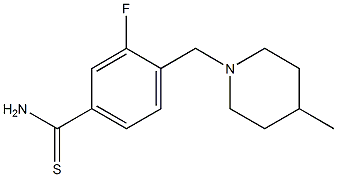 3-fluoro-4-[(4-methylpiperidin-1-yl)methyl]benzenecarbothioamide