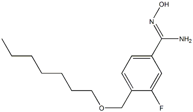 3-fluoro-4-[(heptyloxy)methyl]-N'-hydroxybenzene-1-carboximidamide Structure