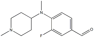 3-fluoro-4-[methyl(1-methylpiperidin-4-yl)amino]benzaldehyde Struktur