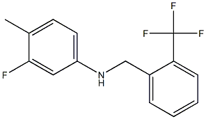 3-fluoro-4-methyl-N-{[2-(trifluoromethyl)phenyl]methyl}aniline Struktur
