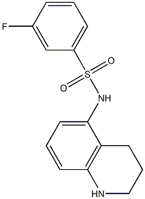 3-fluoro-N-(1,2,3,4-tetrahydroquinolin-5-yl)benzene-1-sulfonamide 结构式