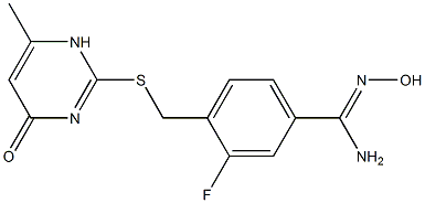  3-fluoro-N'-hydroxy-4-{[(6-methyl-4-oxo-1,4-dihydropyrimidin-2-yl)sulfanyl]methyl}benzene-1-carboximidamide