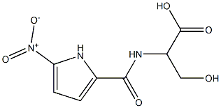 3-hydroxy-2-[(5-nitro-1H-pyrrol-2-yl)formamido]propanoic acid 化学構造式