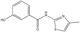 3-hydroxy-N-(4-methyl-1,3-thiazol-2-yl)benzamide 化学構造式