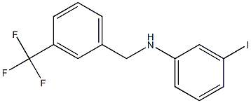 3-iodo-N-{[3-(trifluoromethyl)phenyl]methyl}aniline,,结构式