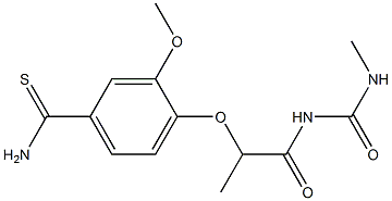 3-methoxy-4-({1-[(methylcarbamoyl)amino]-1-oxopropan-2-yl}oxy)benzene-1-carbothioamide Structure