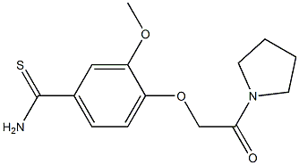 3-methoxy-4-(2-oxo-2-pyrrolidin-1-ylethoxy)benzenecarbothioamide Struktur