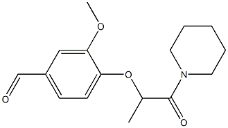 3-methoxy-4-{[1-oxo-1-(piperidin-1-yl)propan-2-yl]oxy}benzaldehyde Struktur