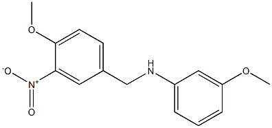 3-methoxy-N-[(4-methoxy-3-nitrophenyl)methyl]aniline 化学構造式