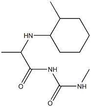 3-methyl-1-{2-[(2-methylcyclohexyl)amino]propanoyl}urea Struktur