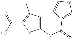3-methyl-5-[(thien-3-ylcarbonyl)amino]thiophene-2-carboxylic acid 结构式