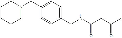 3-oxo-N-{[4-(piperidin-1-ylmethyl)phenyl]methyl}butanamide Struktur