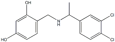 4-({[1-(3,4-dichlorophenyl)ethyl]amino}methyl)benzene-1,3-diol 化学構造式