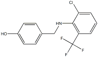 4-({[2-chloro-6-(trifluoromethyl)phenyl]amino}methyl)phenol,,结构式