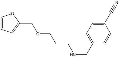 4-({[3-(furan-2-ylmethoxy)propyl]amino}methyl)benzonitrile 化学構造式