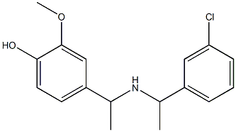 4-(1-{[1-(3-chlorophenyl)ethyl]amino}ethyl)-2-methoxyphenol,,结构式