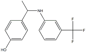 4-(1-{[3-(trifluoromethyl)phenyl]amino}ethyl)phenol Struktur