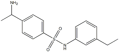 4-(1-aminoethyl)-N-(3-ethylphenyl)benzene-1-sulfonamide,,结构式