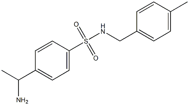 4-(1-aminoethyl)-N-[(4-methylphenyl)methyl]benzene-1-sulfonamide 结构式