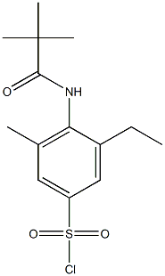 4-(2,2-dimethylpropanamido)-3-ethyl-5-methylbenzene-1-sulfonyl chloride Structure