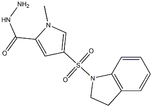 4-(2,3-dihydro-1H-indol-1-ylsulfonyl)-1-methyl-1H-pyrrole-2-carbohydrazide Structure