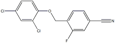 4-(2,4-dichlorophenoxymethyl)-3-fluorobenzonitrile 化学構造式