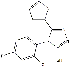 4-(2-chloro-4-fluorophenyl)-5-(thiophen-2-yl)-4H-1,2,4-triazole-3-thiol,,结构式