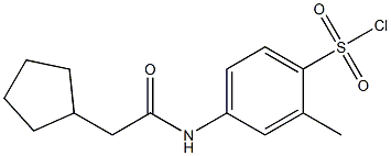 4-(2-cyclopentylacetamido)-2-methylbenzene-1-sulfonyl chloride Struktur