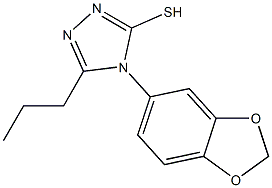 4-(2H-1,3-benzodioxol-5-yl)-5-propyl-4H-1,2,4-triazole-3-thiol 结构式