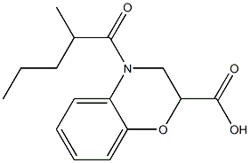 4-(2-methylpentanoyl)-3,4-dihydro-2H-1,4-benzoxazine-2-carboxylic acid,,结构式